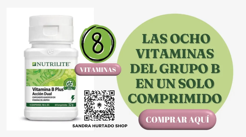 Frasco Vitamina B Nutrilite: Dosis y beneficios del complejo B. Compra productos naturales en Vecindario. Aumenta tu energía con los beneficios de la Vitamina B.