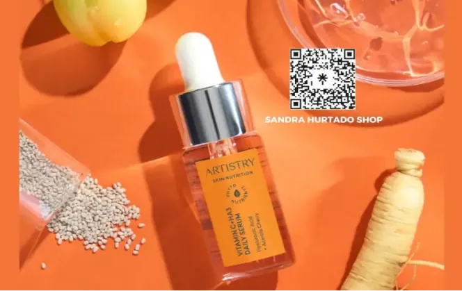 Botella con gotero de Suero Diario Vitamina C+HA3 Artistry Skin Nutrition